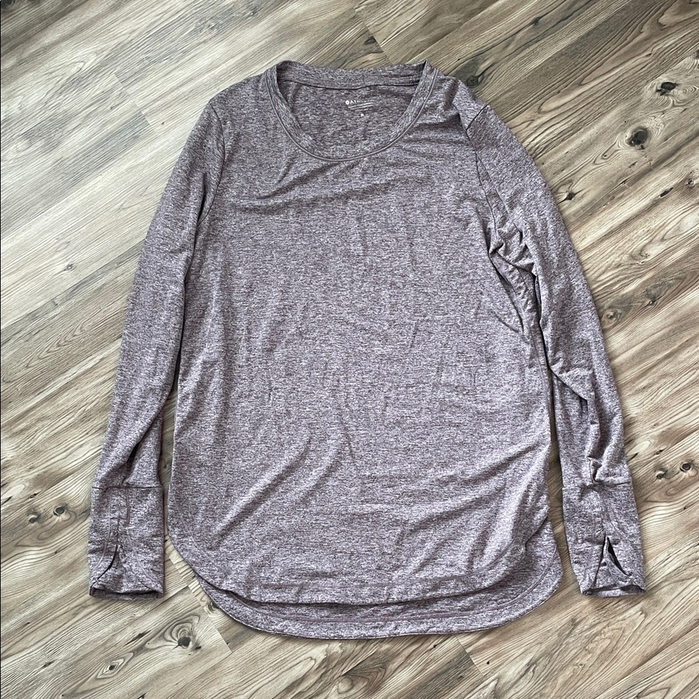 Athleta Heathered Purple Long Sleeve Tee